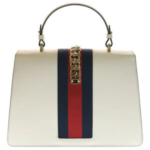 Gucci White Leather Sylvie Bag Handbag Shoulder